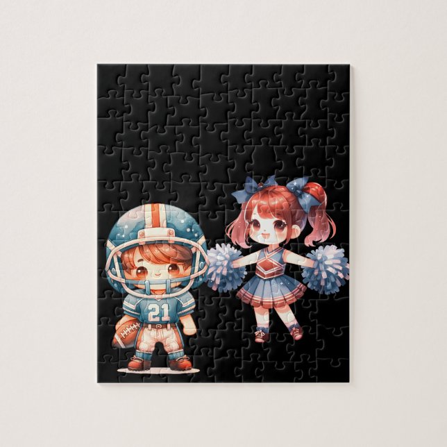 Fußball & Cheerleader Jigsaw Puzzle (Vertikal)