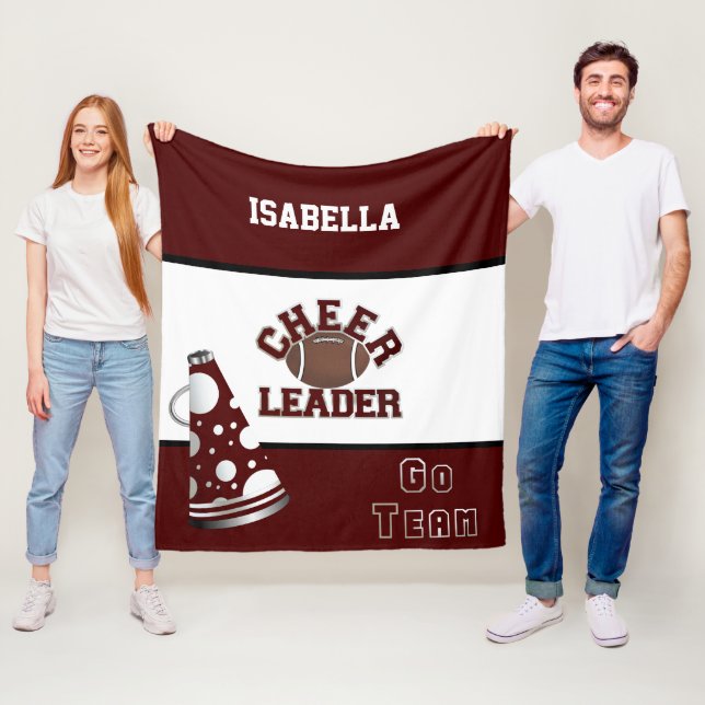 Fußball-Cheerleader-Kastanienbraun-Fleece-Decke Fleecedecke (Beispiel)