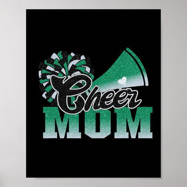 Fußball Chefin Mama Green Black Pom Leopard Poster (Vorne)