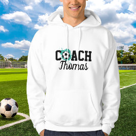 Fußball-Coach Ball Paint Splash Name Sport Hoodie