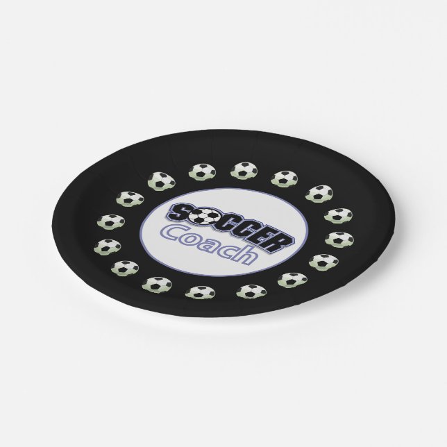 Fußball-Coach Danke, Balls Pappteller (Schrägansicht)
