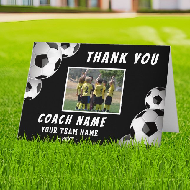 Fußball-Coach Name Foto Dankeskarte (Von Creator hochgeladen)