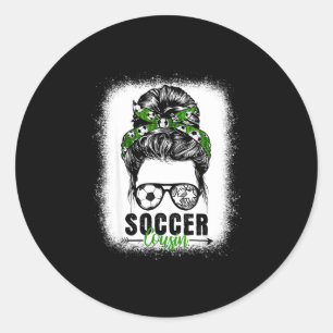 Fußball Cousin unordentlicher Dutt Fußball lustige Runder Aufkleber