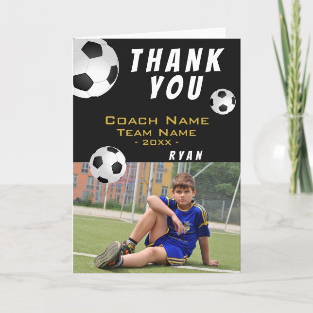 Fußball Danke Trainer Fotokarte (Vorderseite)
