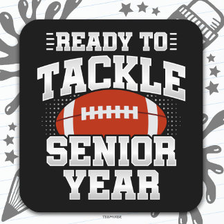 Fußball der 12. Klasse, bereit, wieder zur Schule  Quadratischer Aufkleber