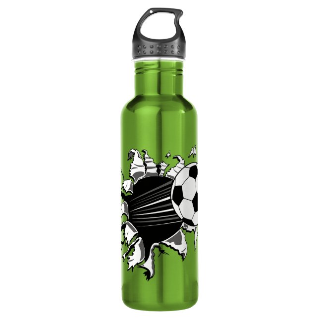 Fußball, der heraus sprengt edelstahlflasche (Vorderseite)