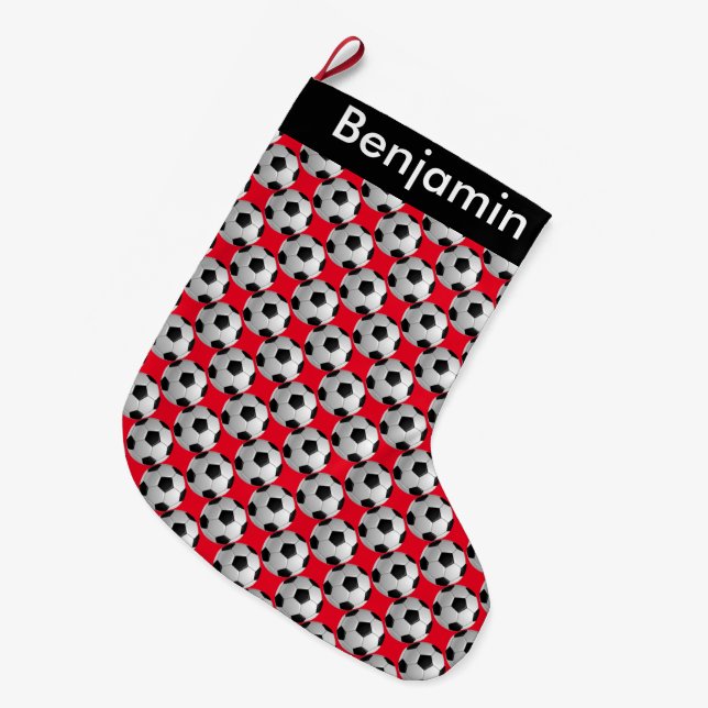 Fußball-Design Große Weihnachtsfeier Strumpf Großer Weihnachtsstrumpf (Vorderansicht (hängend))