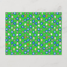 Fußball-Design mit blauen Shirts Postkarte