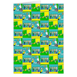 Fußball-Design mit Cartoon-Spielern und -Fans