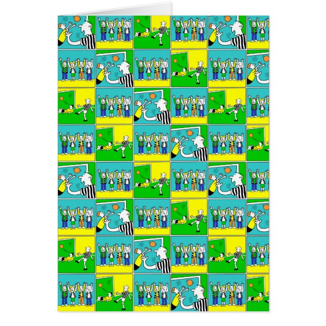 Fußball-Design mit Cartoon-Spielern und -Fans (Vorne)