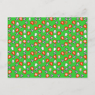 Fußball-Design mit roten Shirts Postkarte