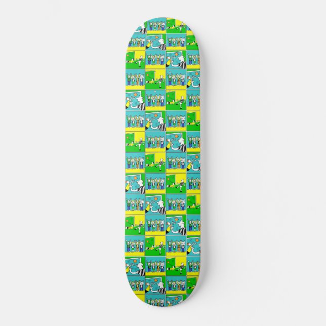 Fußball-Design mit Spielern und Chefredakteuren Skateboard (Vorderseite)