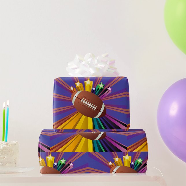 Fußball-Design mit Sternen Vibrierende Sportfans K Geschenkpapier (Von Creator hochgeladen)