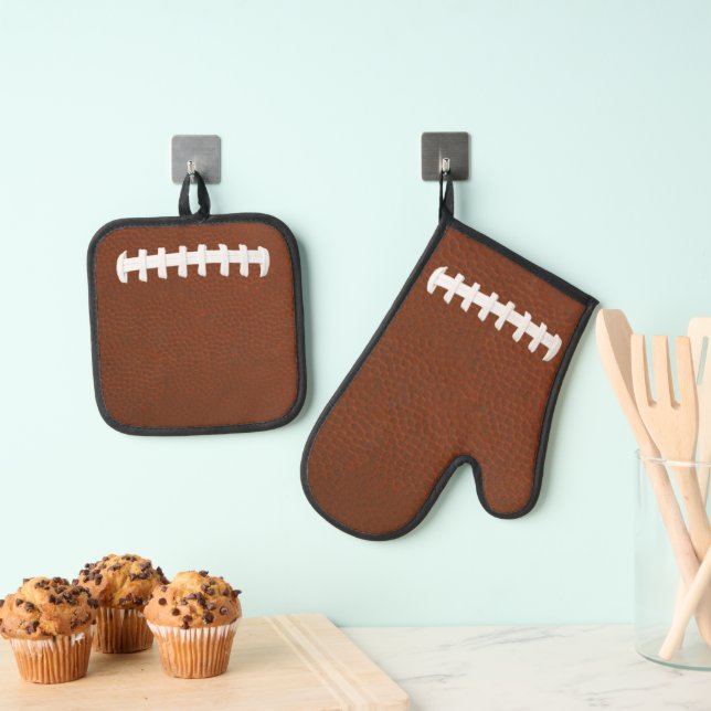 Fußball-Design Ofenhandschuh & Topflappen-Set (Insitu (Hängend))