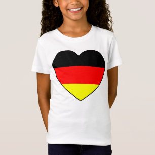 Fussball Deutschland Herz-Flagge Günstig T-Shirt