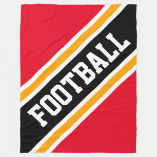 FUSSBALL-Diagonal Schwarz-Bright-Gelbe Streifen Fleecedecke