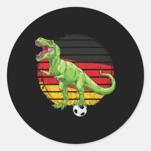 Fußball Dino Trex Deutsche Weste Deutschland Flagg Runder Aufkleber
