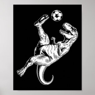 Fußball Dinosaurier Kinder Jungen Männer Fußball  Poster