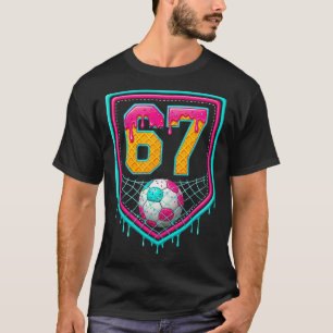 Fußball Drip Nummer 67 Fußballspieler T-Shirt