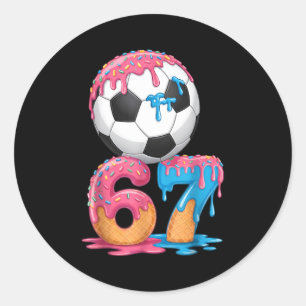 Fußball-Drip Nummer 67 Jungen Fußballspieler 67  Runder Aufkleber