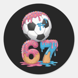 Fußball-Drip Nummer 67 Jungen Fußballspieler 67  Runder Aufkleber