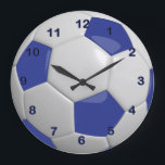 Fußball | Dunkelblau Große Wanduhr<br><div class="desc">Fußball-Uhr | Dunkelblau. Ein tolles Geschenk für einen Fußballspieler oder Fußballfans. 😀 Wenn Sie weitere Anpassungen benötigen, klicken Sie bitte auf den Button "Weitere Anpassungen vornehmen" oder "Design anpassen oder bearbeiten" und verwenden Sie unser Designwerkzeug, um die Größe, den Rotation, die Textfarbe, den Text und vieles mehr zu ändern. ⭐...</div>