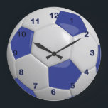 Fußball | Dunkelblau Große Wanduhr<br><div class="desc">Fußball-Uhr | Dunkelblau. Ein tolles Geschenk für einen Fußballspieler oder Fußballfans. 😀 Wenn Sie weitere Anpassungen benötigen, klicken Sie bitte auf den Button "Weitere Anpassungen vornehmen" oder "Design anpassen oder bearbeiten" und verwenden Sie unser Designwerkzeug, um die Größe, den Rotation, die Textfarbe, den Text und vieles mehr zu ändern. ⭐...</div>