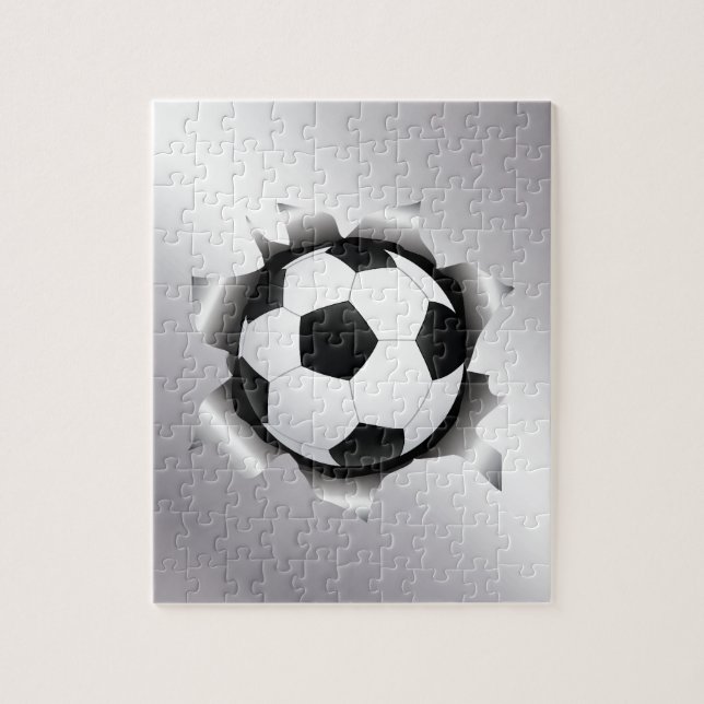 Fußball durch Metallblatt (Vertikal)