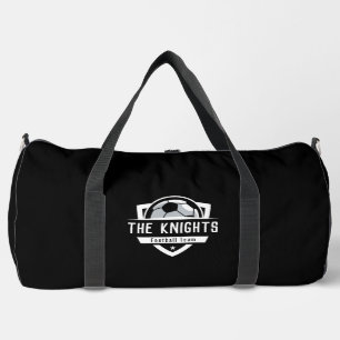 Fußball einfarbig schwarz und weiß duffle bag