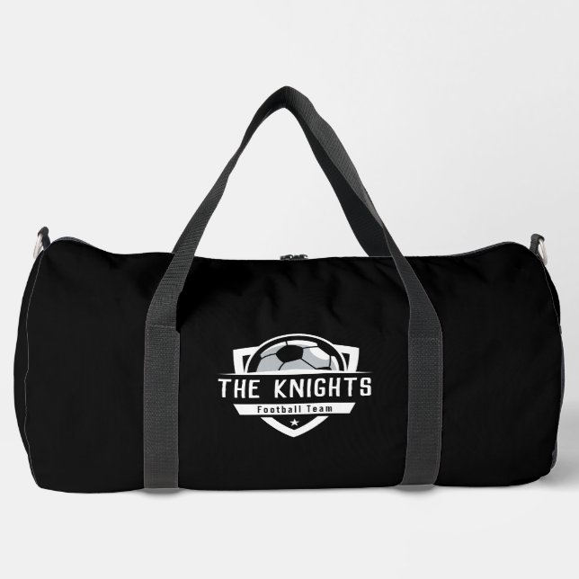 Fußball einfarbig schwarz und weiß duffle bag (Vorderseite)