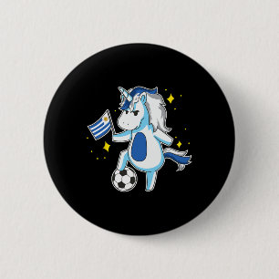 Fußball Einhorn Uruguay Trikot Design Uruguayische Button
