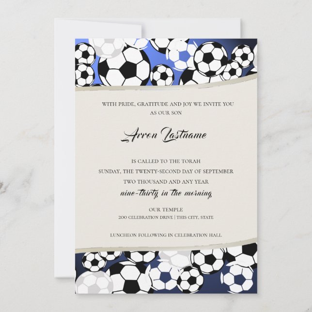 Fußball Einladung Bar Mitzvah (Rückseite)