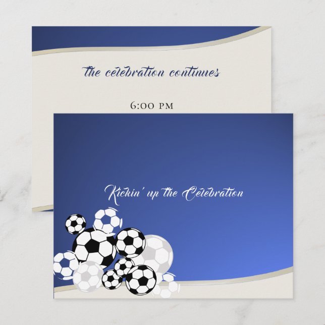 Fußball Einladung Bar Mitzvah Empfang Card (Vorne/Hinten)