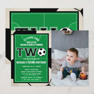 Fußball Einladung zum zweiten Geburtstag Foto