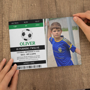 Fußball Einlass für eine Geburtstagsparty eines Fo Einladung