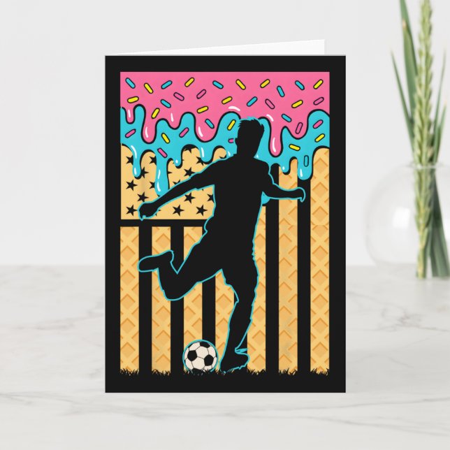 Fußball Eis Drip Jungen Jugendspieler Fan Ameri Karte (Vorderseite)