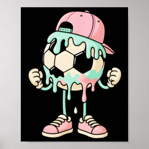 Fußball Eiscreme-Tropfen Jungen Jugendspieler Fan  Poster