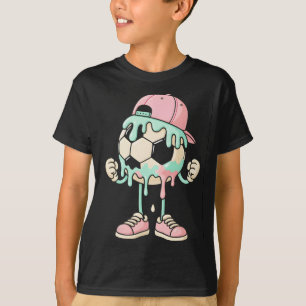 Fußball Eiscreme-Tropfen Jungen Jugendspieler Fan  T-Shirt