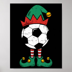 Fußball Elf Weihnachten Lustiger Xmas Elf Fußball Poster