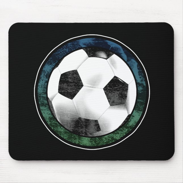Fußball-Emblem-blaues Grün Mousepad (Vorne)