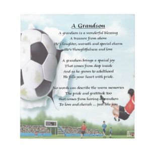 Fußball-Enkel-Gedicht Notizblock