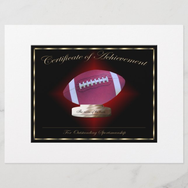 Fußball-Erfolgszeugnis (Vorderseite)