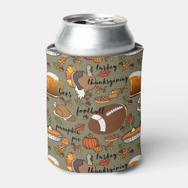 Fußball, Erntedank, Bier, Türkisches Design Dosenkühler (Kanne Vorderseite)