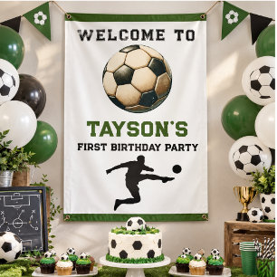 Fußball Erster Geburtstag 1. Geburtstag  Banner