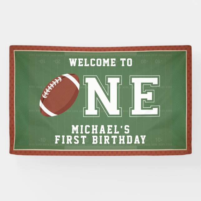 Fußball erster Geburtstag Banner (Horizontal)