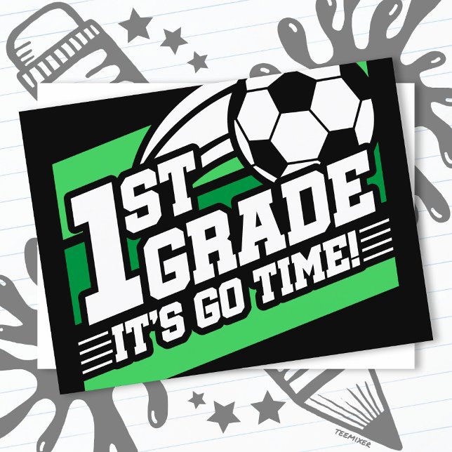 Fußball erster Klasse zurück zur Schule Postkarte (Von Creator hochgeladen)