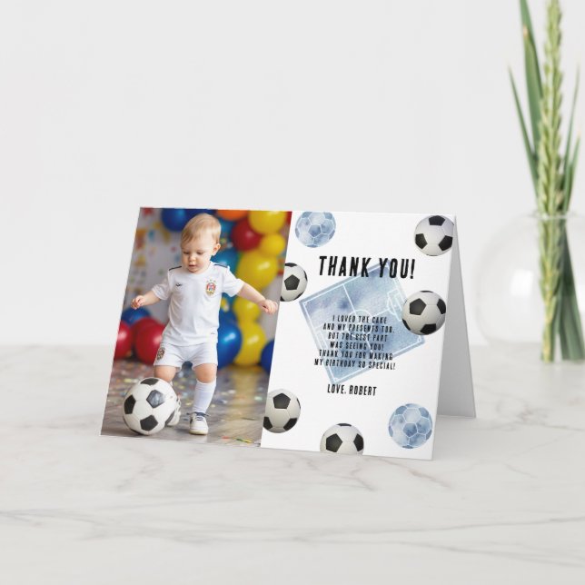 Fußball Erstes Jahr Down Geburtstag Danke (Vorderseite)
