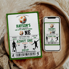 Fußball Erstes Jahr Runter 1. Geburtstag Party Einladung