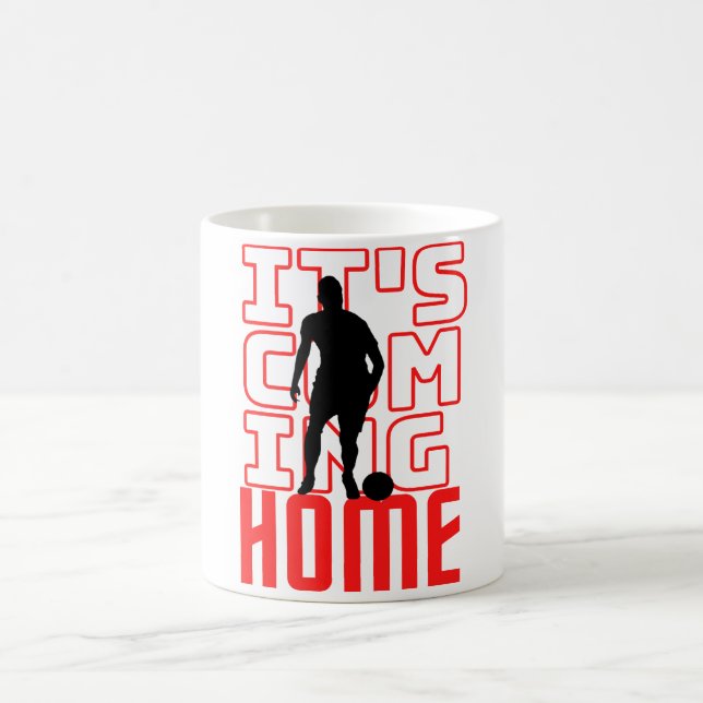 Fußball Es kommt Zuhause Sport Motivation Kaffeetasse (Mittel)