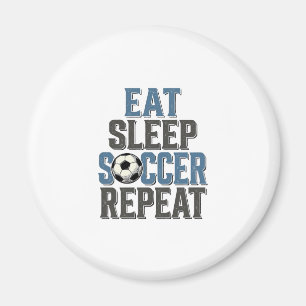 Fußball Essen Schlafen Wiederholen Vintage-Typogra Magnet